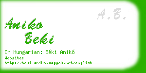 aniko beki business card